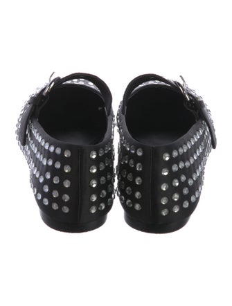 Reformation Satin Crystal Embellishments Mary Jane Flats