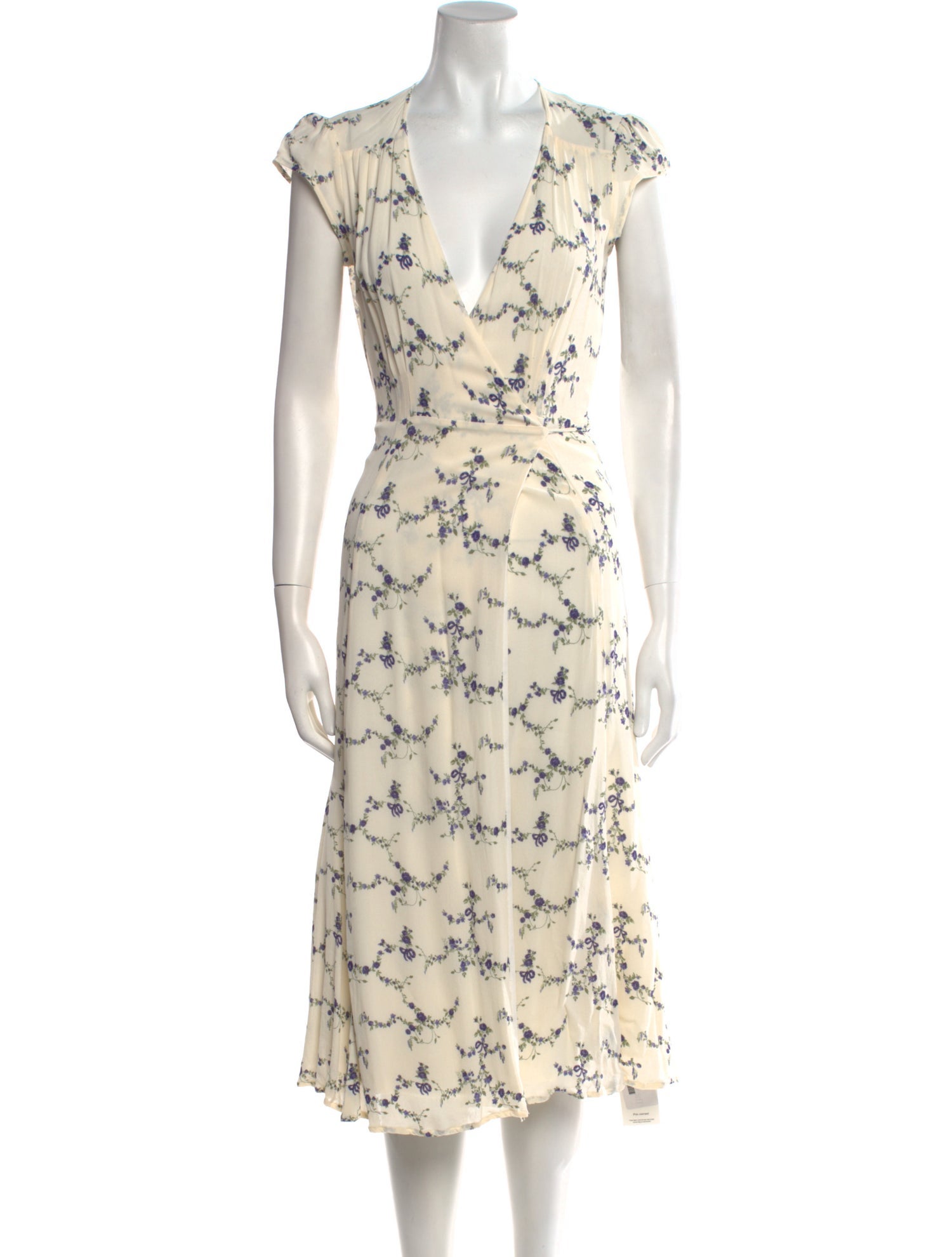 Reformation Floral Print Midi Length Dress