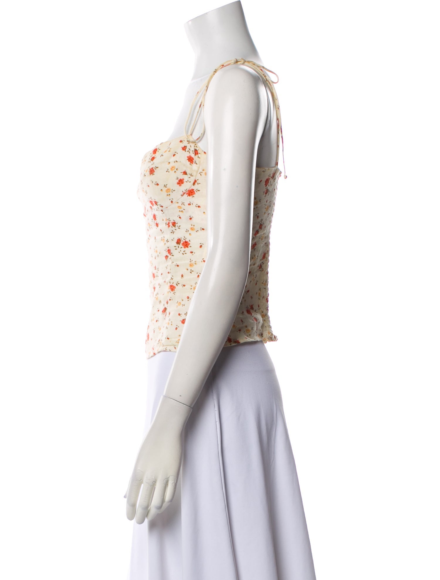 Reformation Linen Floral Print Crop Top