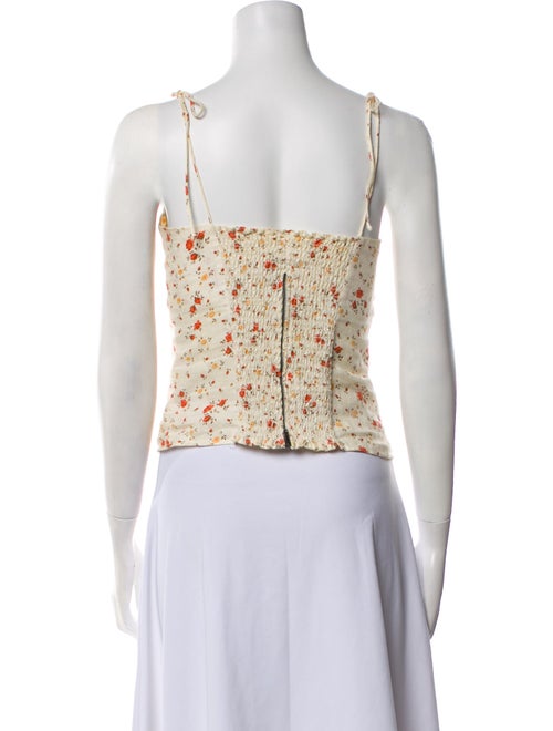 Reformation Linen Floral Print Crop Top