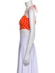 Reformation Polka Dot Print Square Neckline Crop Top