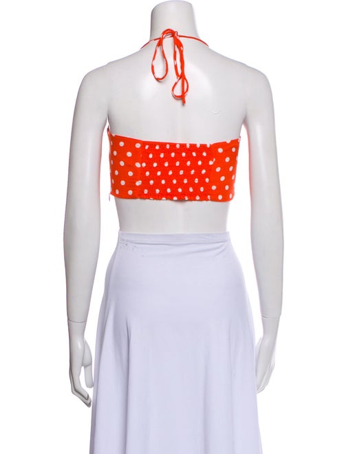 Reformation Polka Dot Print Square Neckline Crop Top