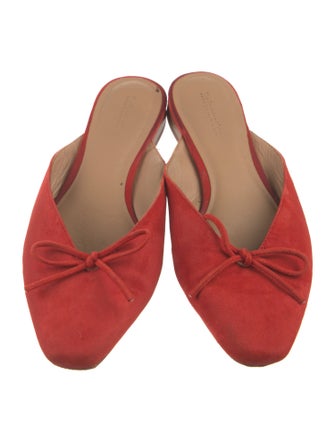 Reformation Suede Bow Accents Mules
