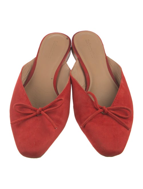 Reformation Suede Bow Accents Mules