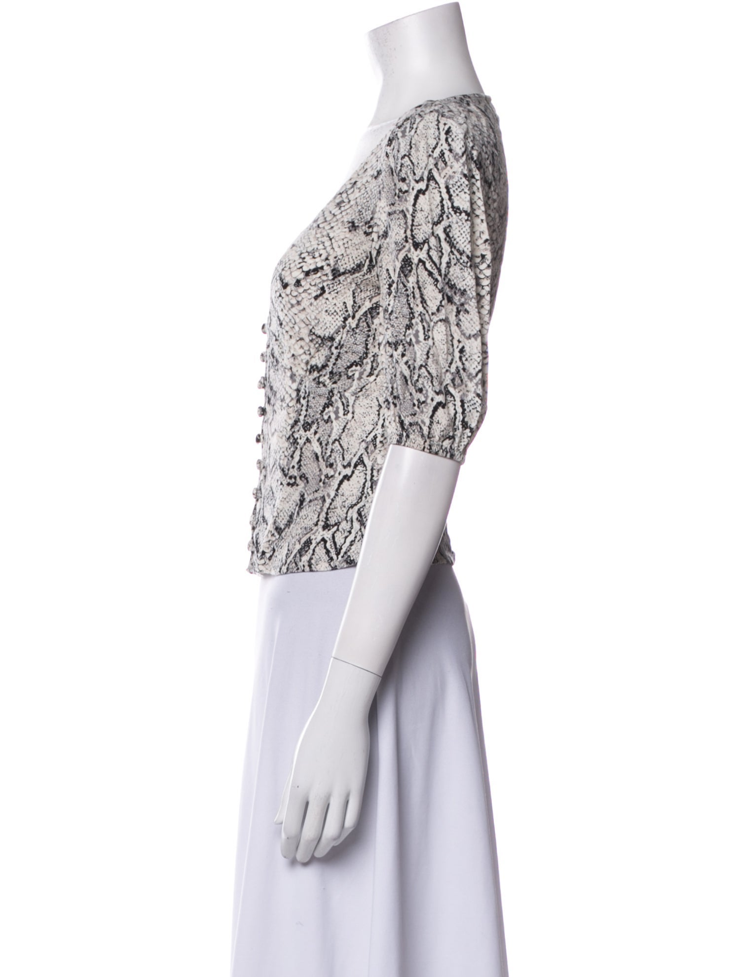 Reformation Animal Print V-Neck Crop Top