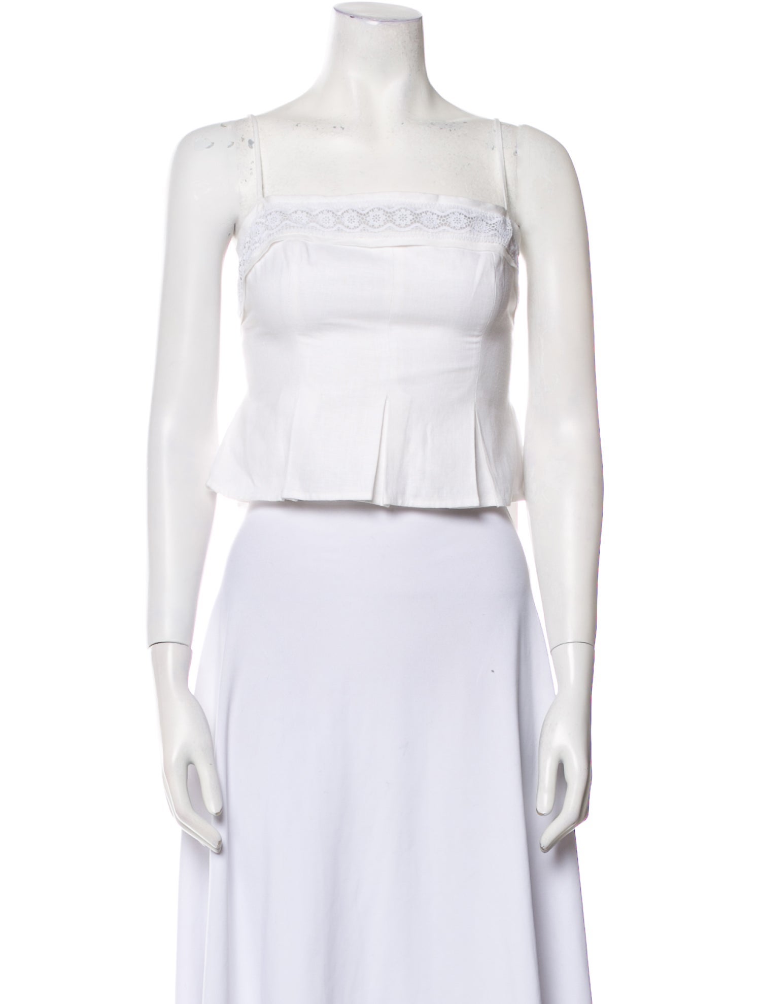 Reformation Linen Square Neckline Crop Top