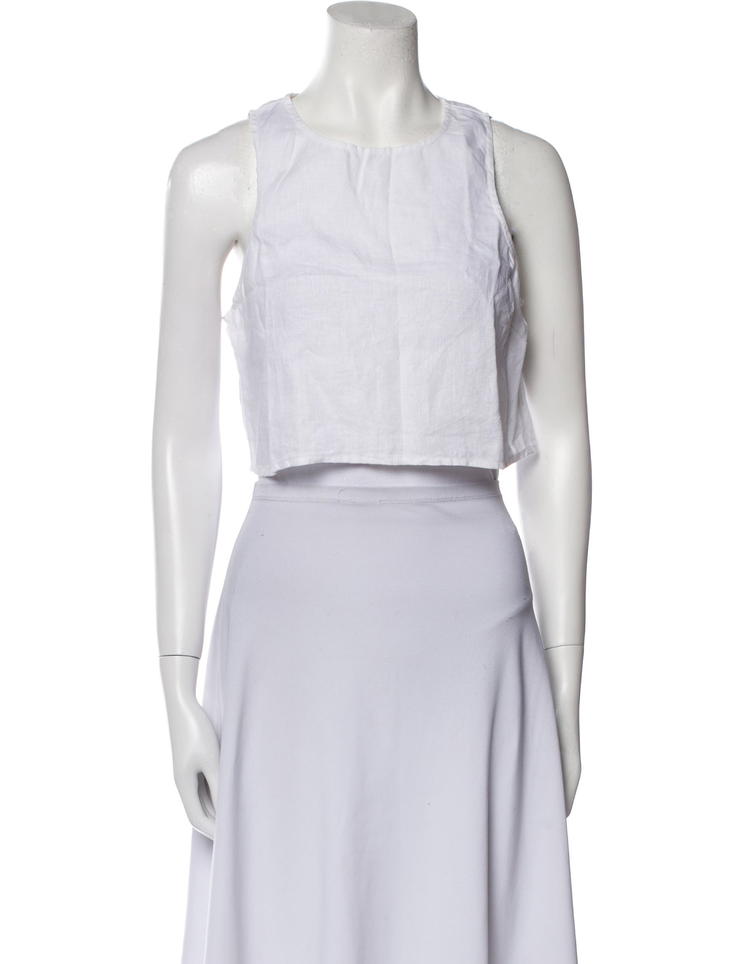 Reformation Linen Crew Neck Crop Top