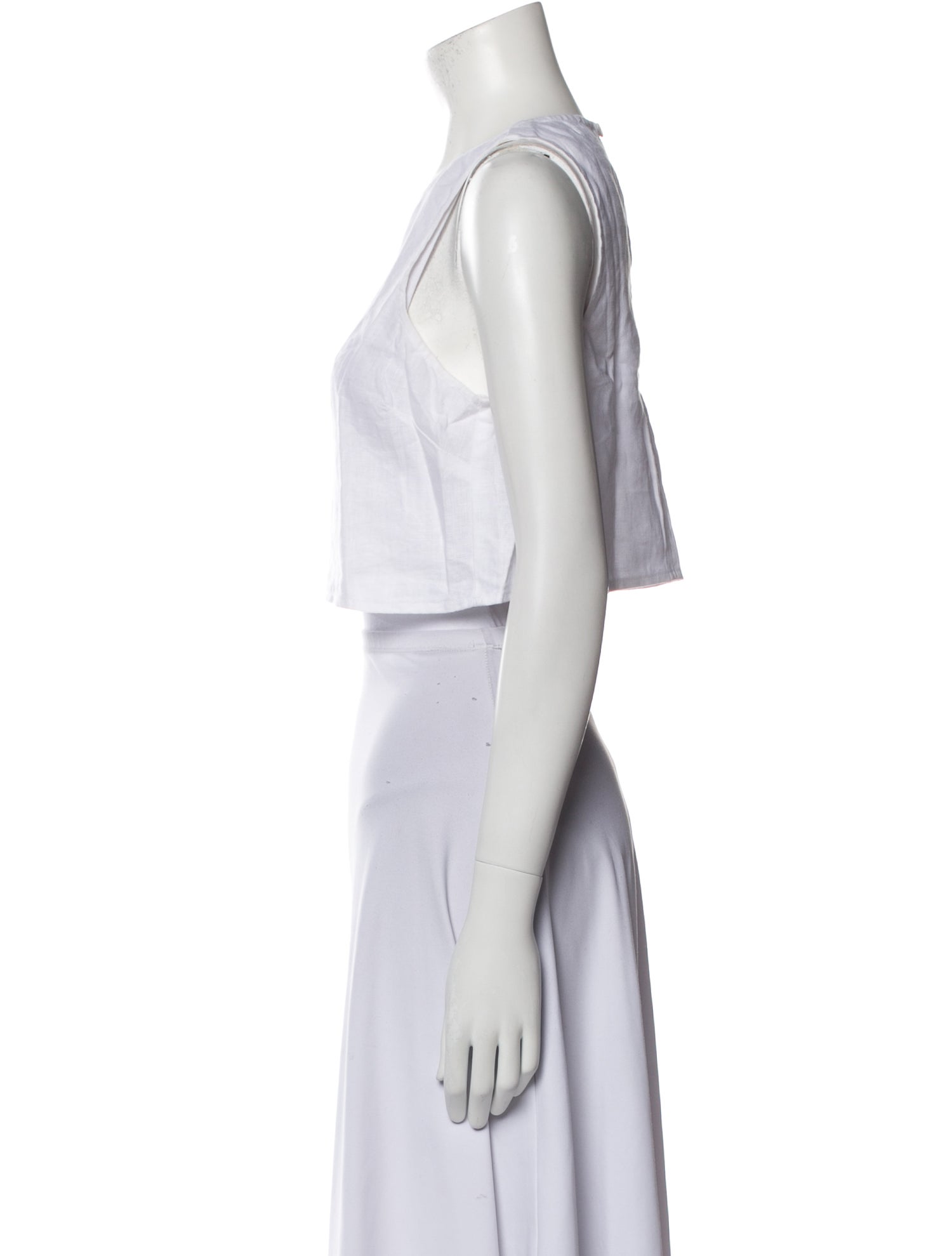 Reformation Linen Crew Neck Crop Top