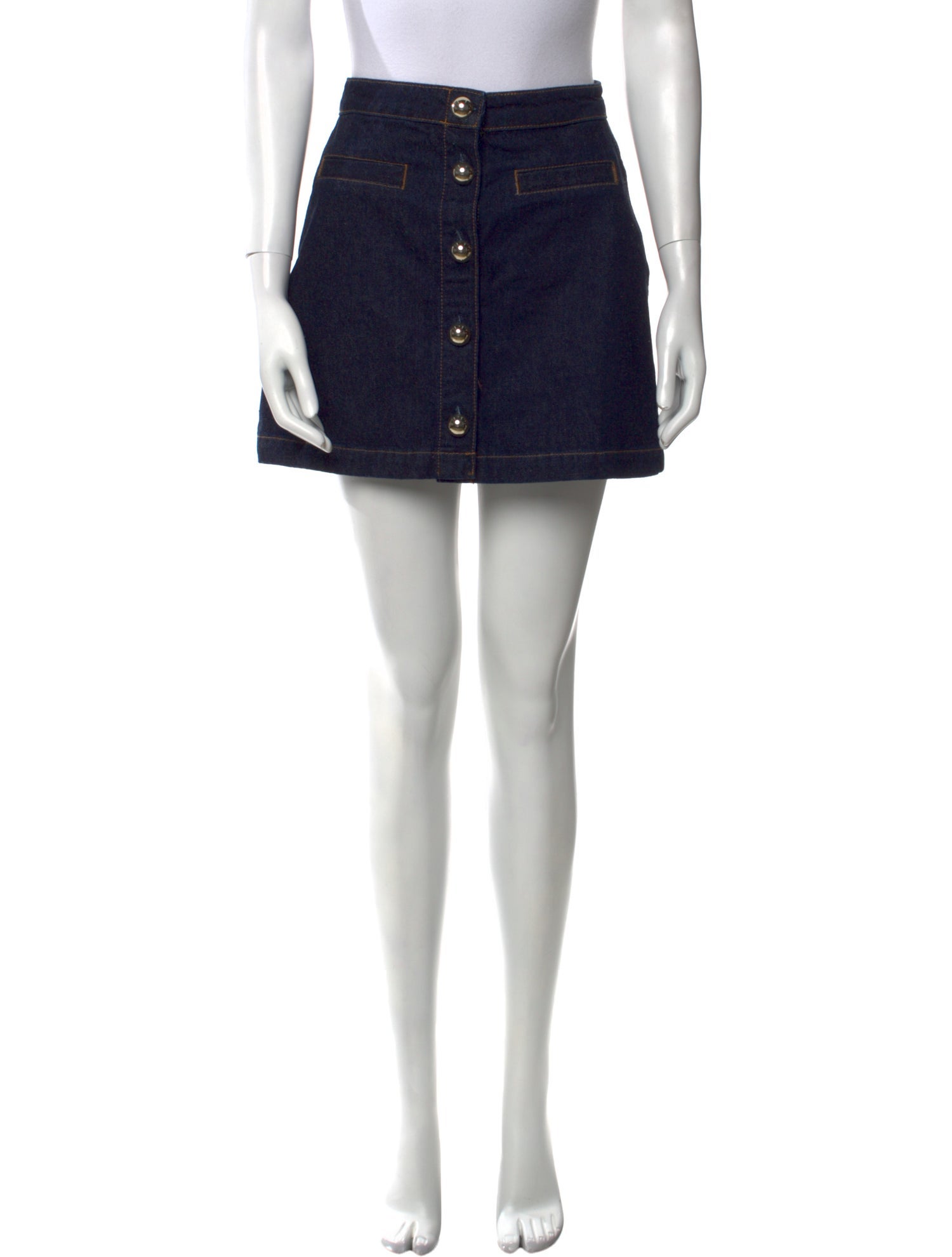 Reformation Raw-Edge Trim Mini Skirt