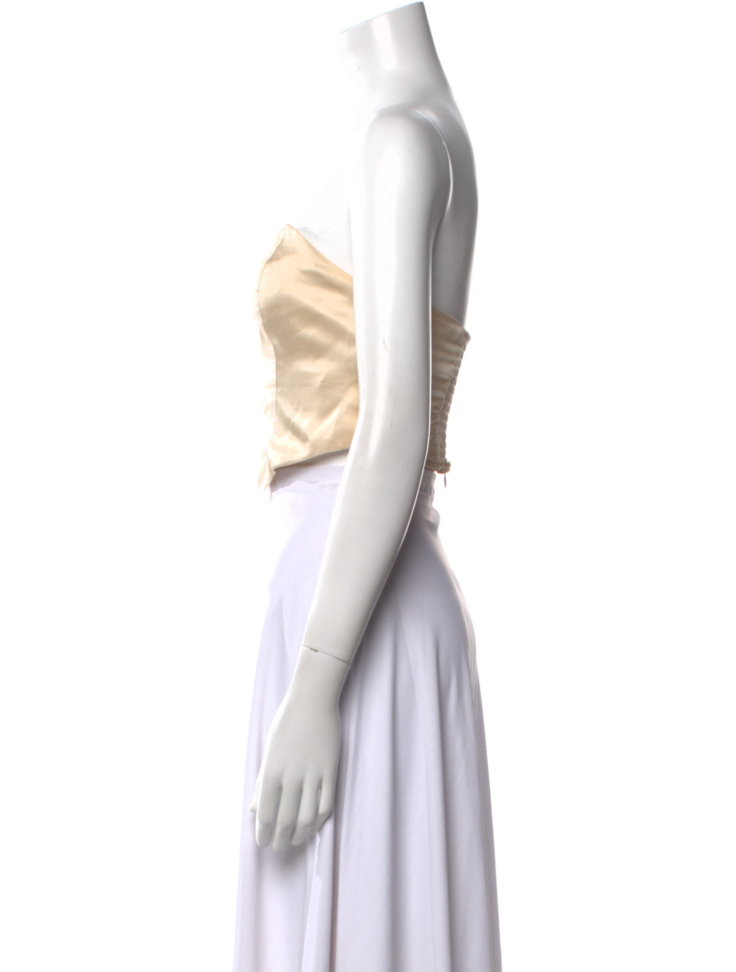 Reformation Silk Strapless Crop Top