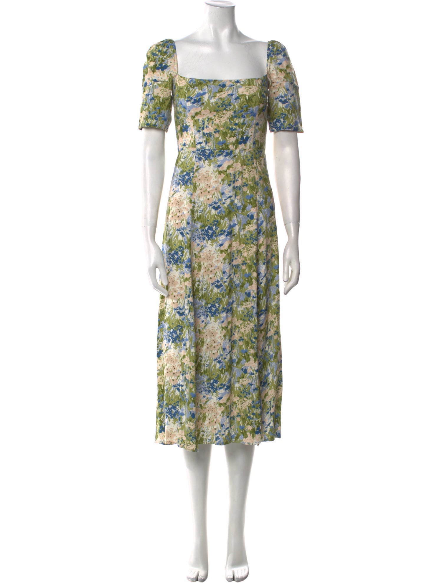 Reformation Floral Print Midi Length Dress