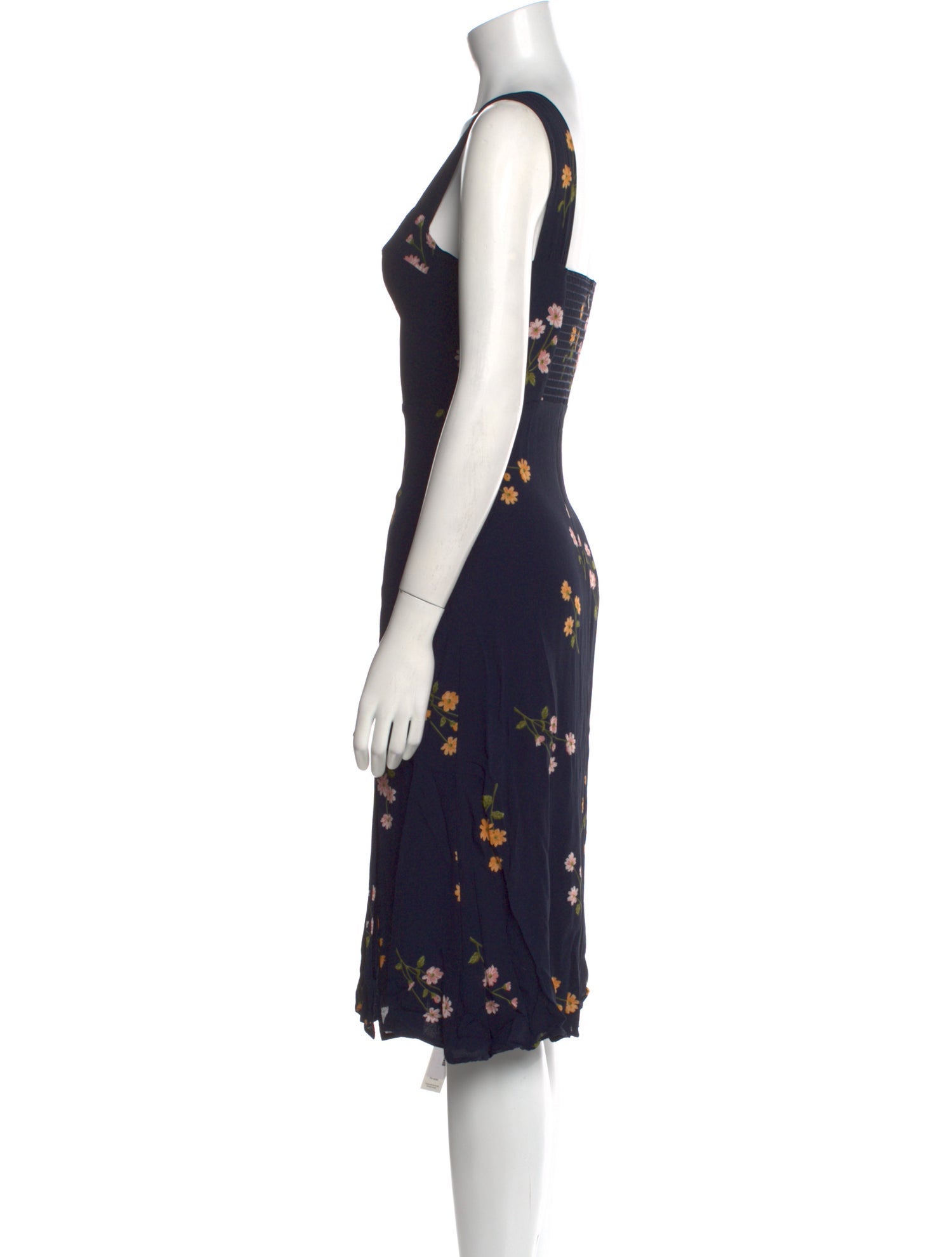 Reformation Floral Print Midi Length Dress