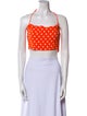 Reformation Polka Dot Print Square Neckline Crop Top