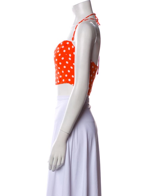 Reformation Polka Dot Print Square Neckline Crop Top