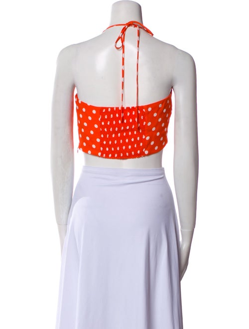 Reformation Polka Dot Print Square Neckline Crop Top