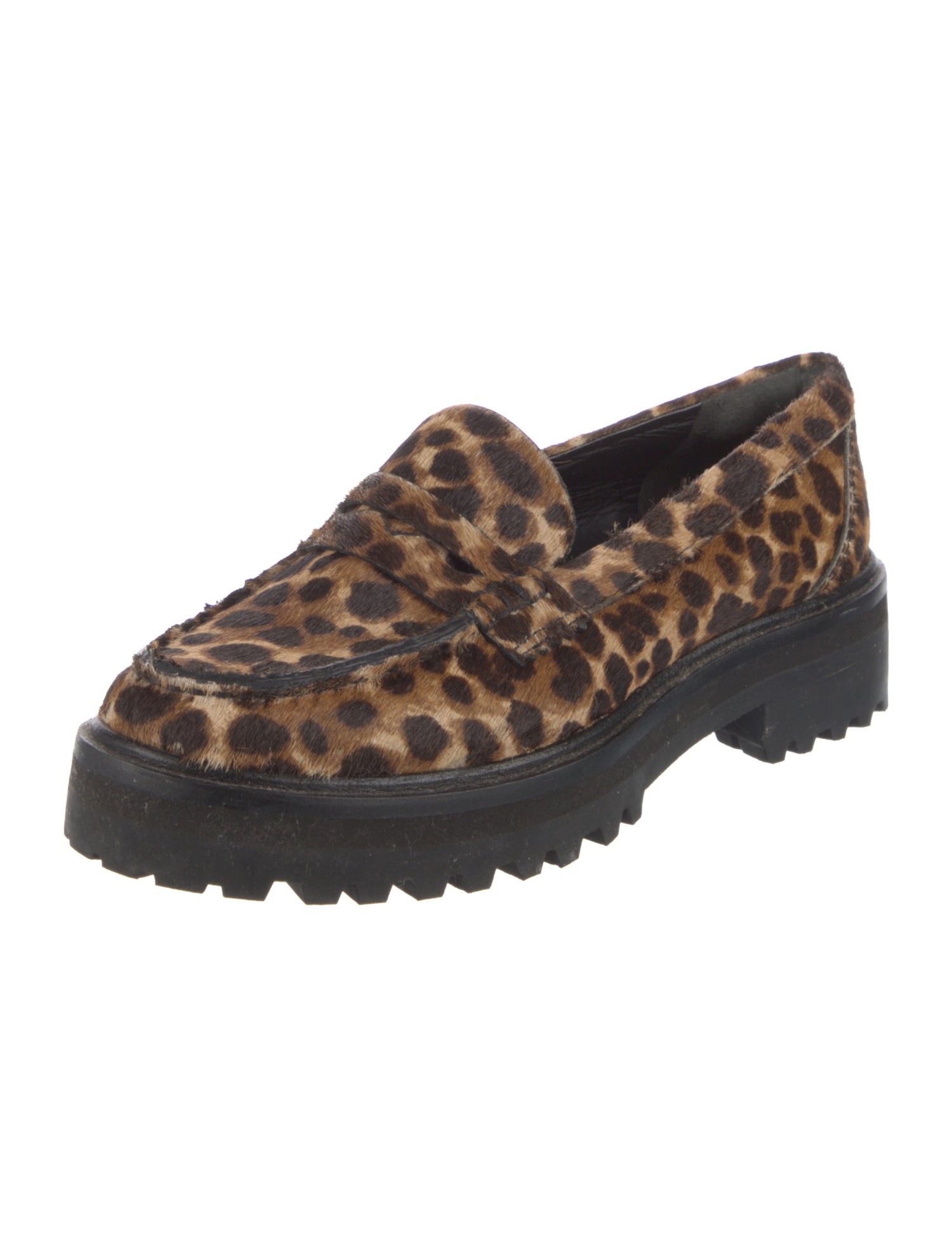 Reformation Ponyhair Animal Print Loafers