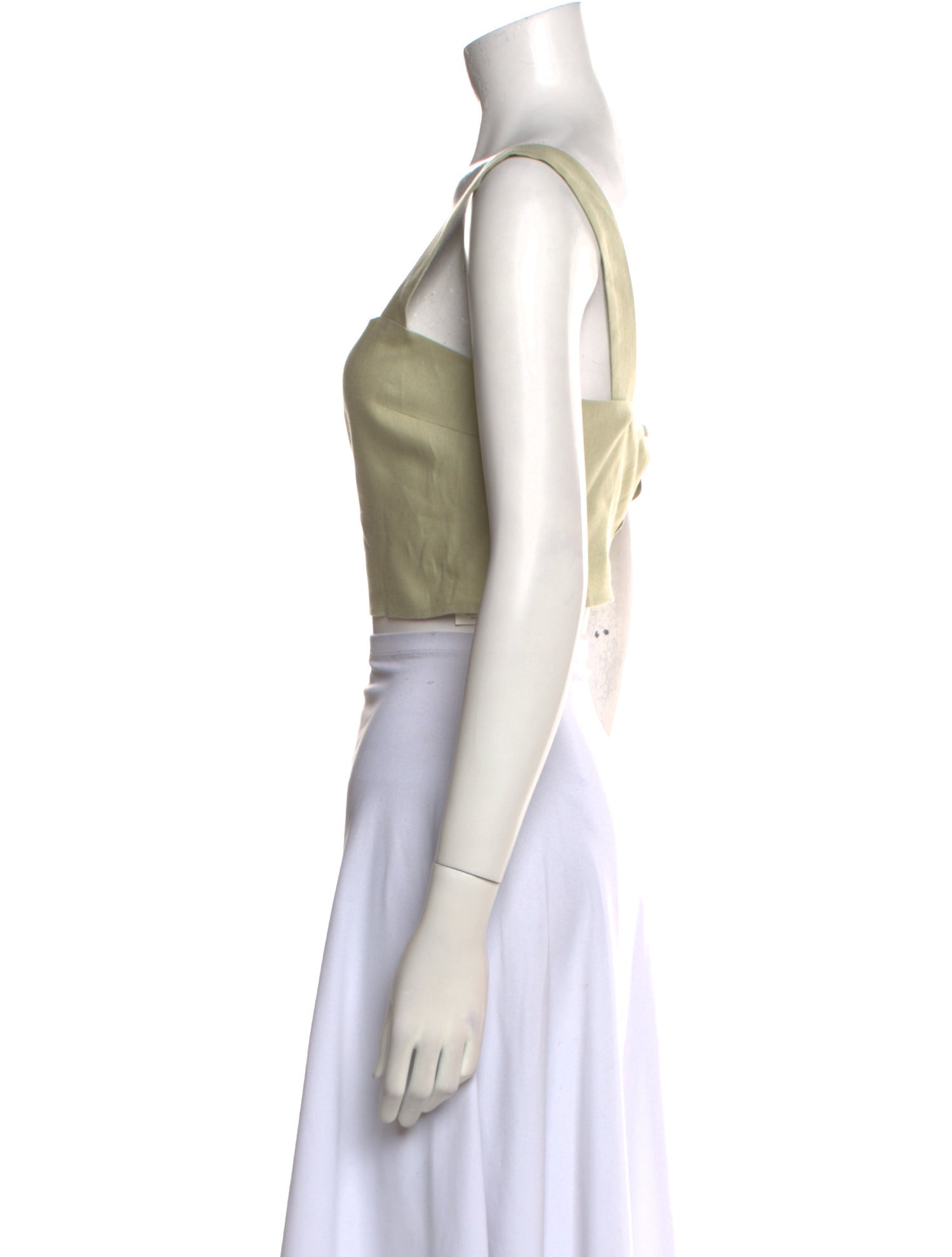 Reformation Linen Square Neckline Crop Top