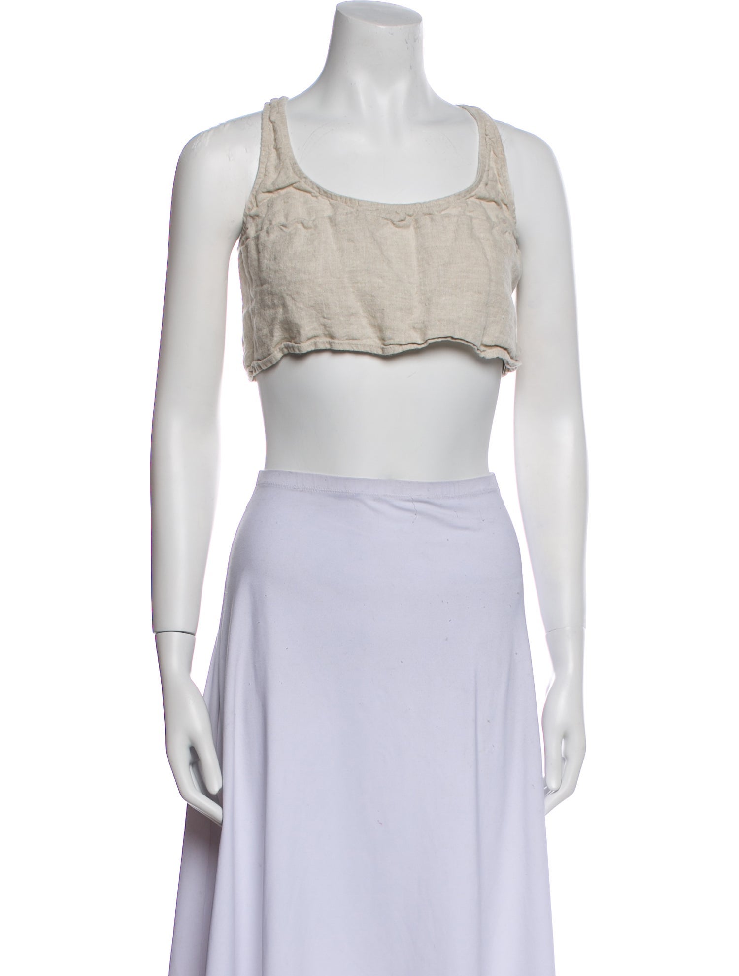 Reformation Linen Square Neckline Crop Top