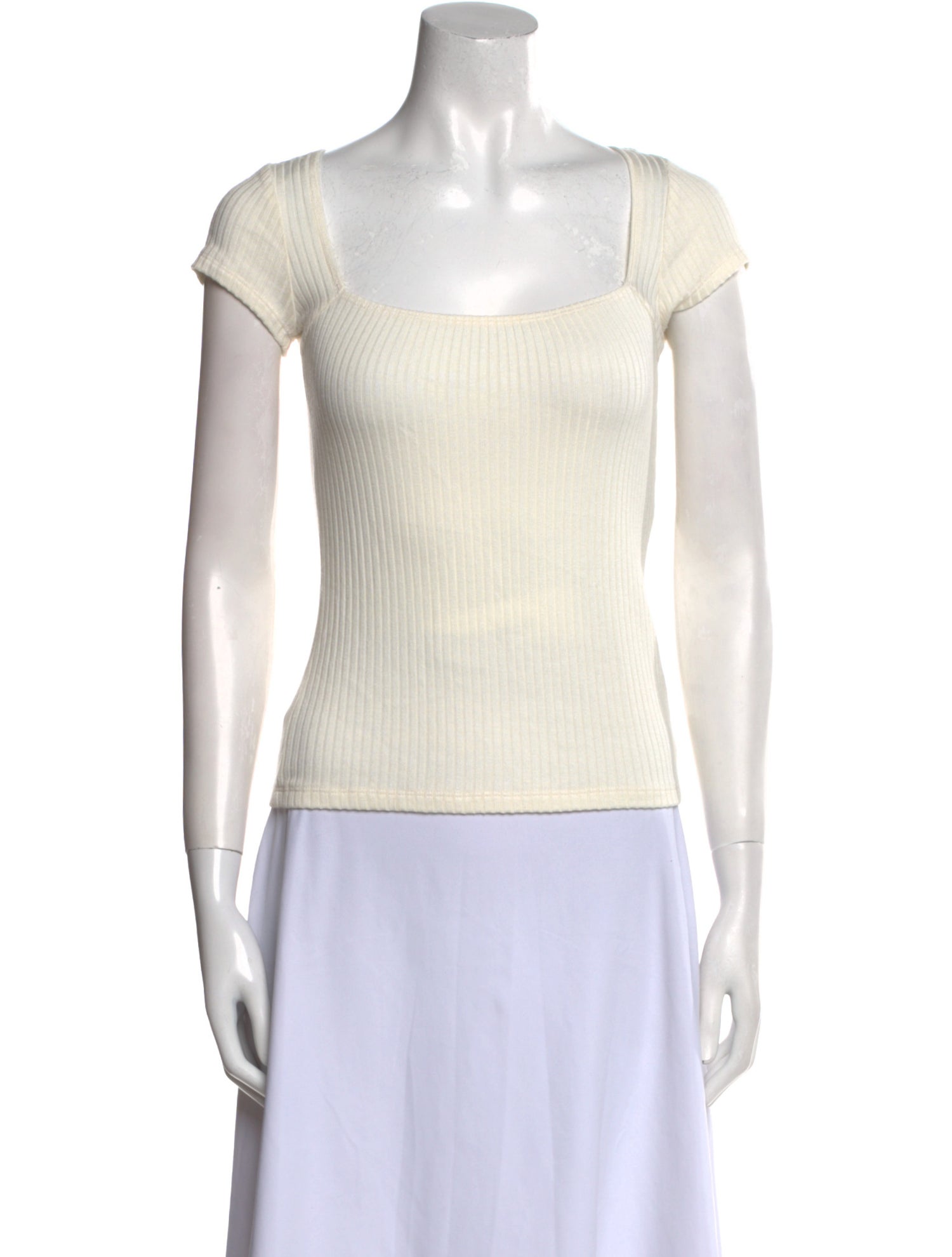 Reformation Square Neckline Short Sleeve Top