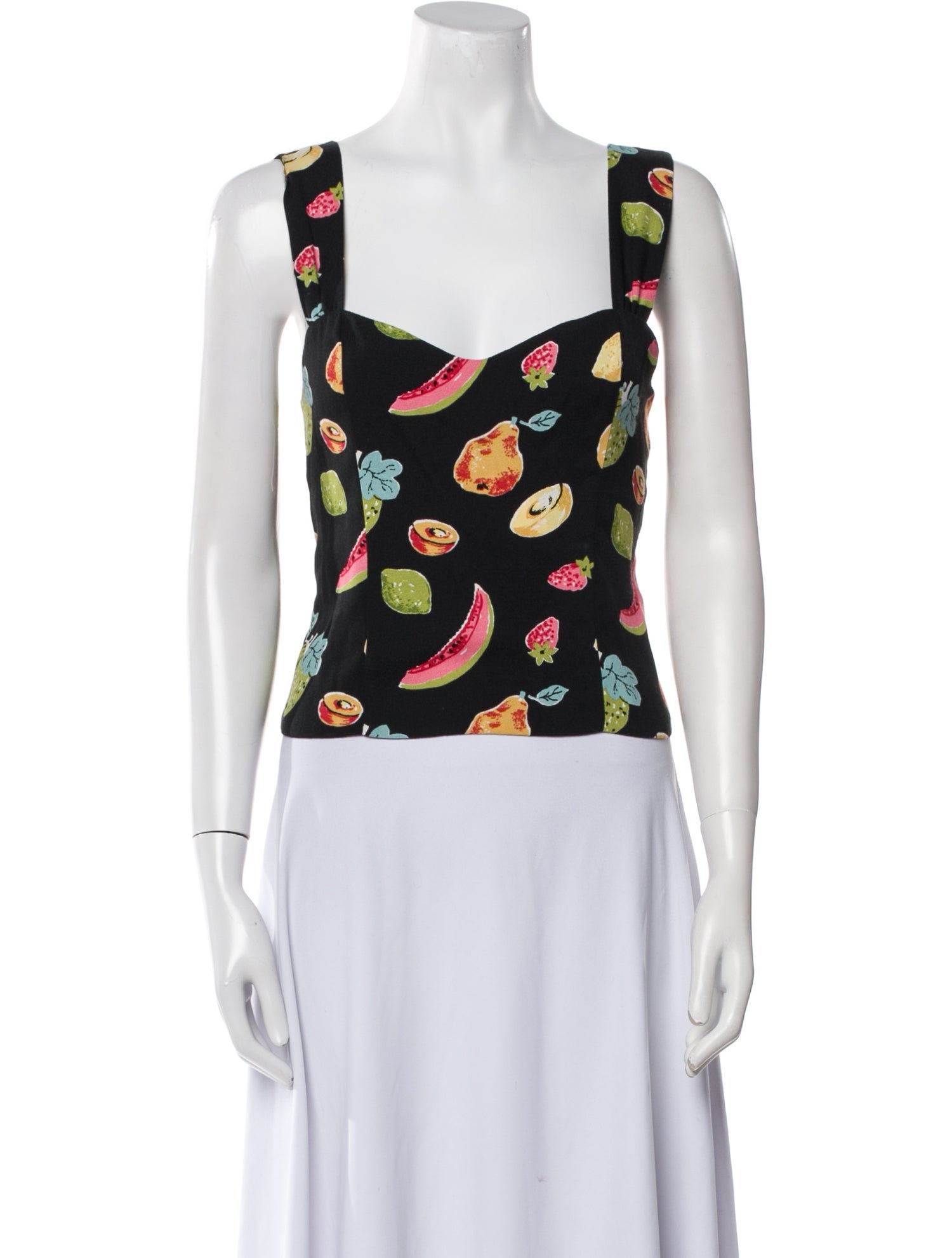 Reformation Printed Square Neckline Crop Top