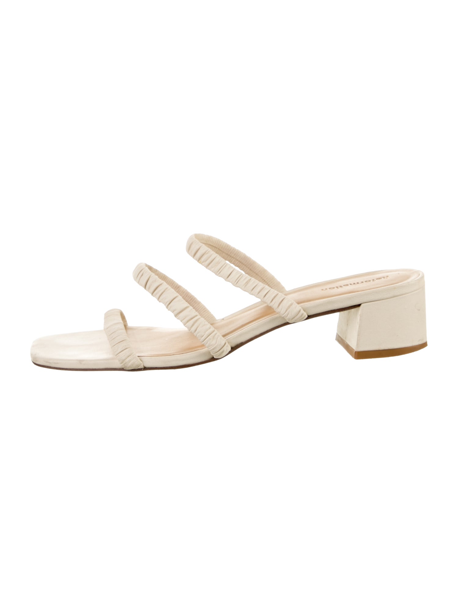 Reformation Leather Pleated Accents Slides