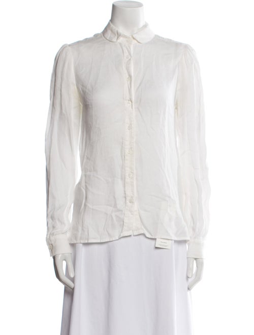 Reformation Linen Long Sleeve Button-Up Top