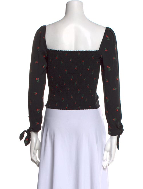 Reformation Floral Print Square Neckline Crop Top