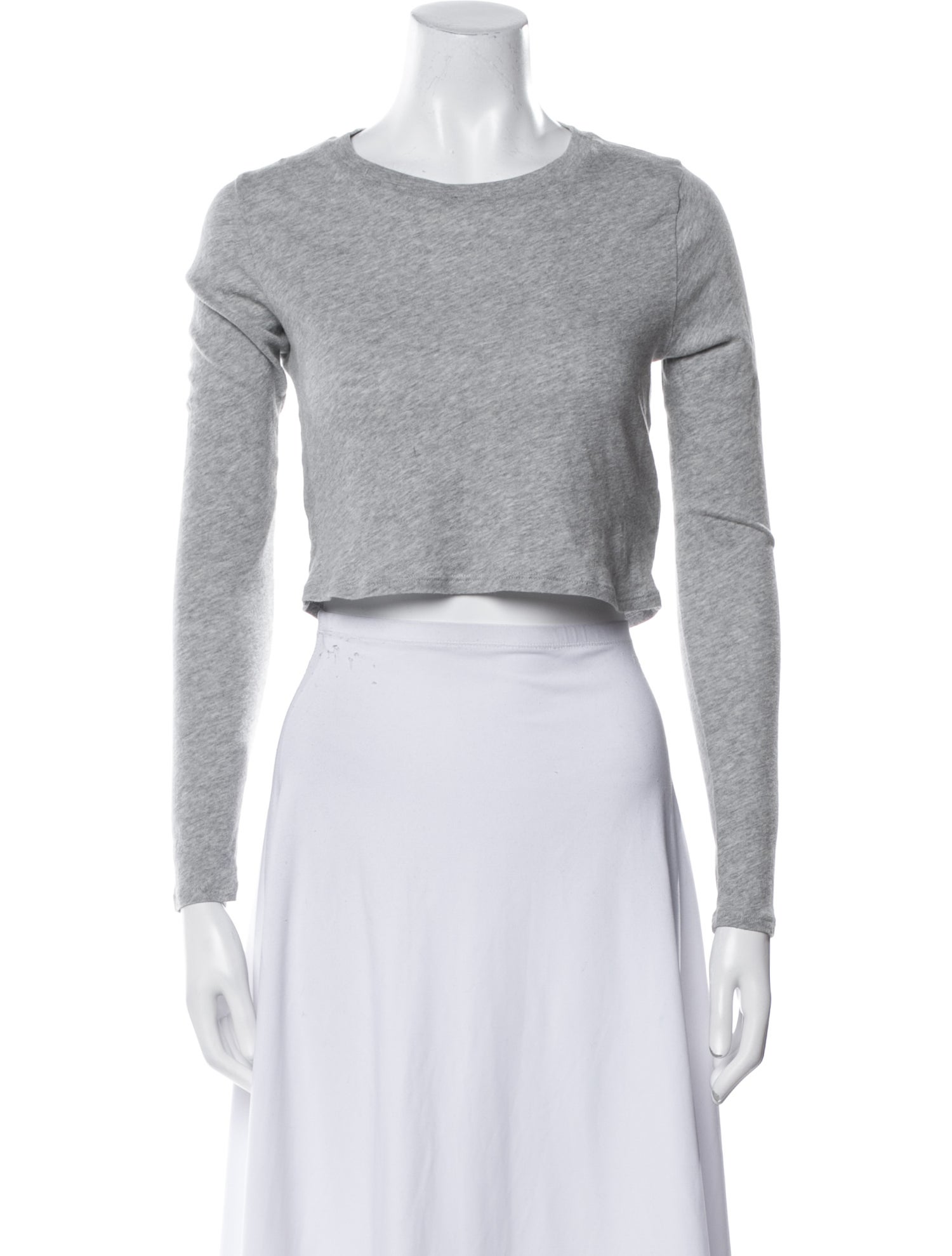 Reformation Crew Neck Long Sleeve Crop Top