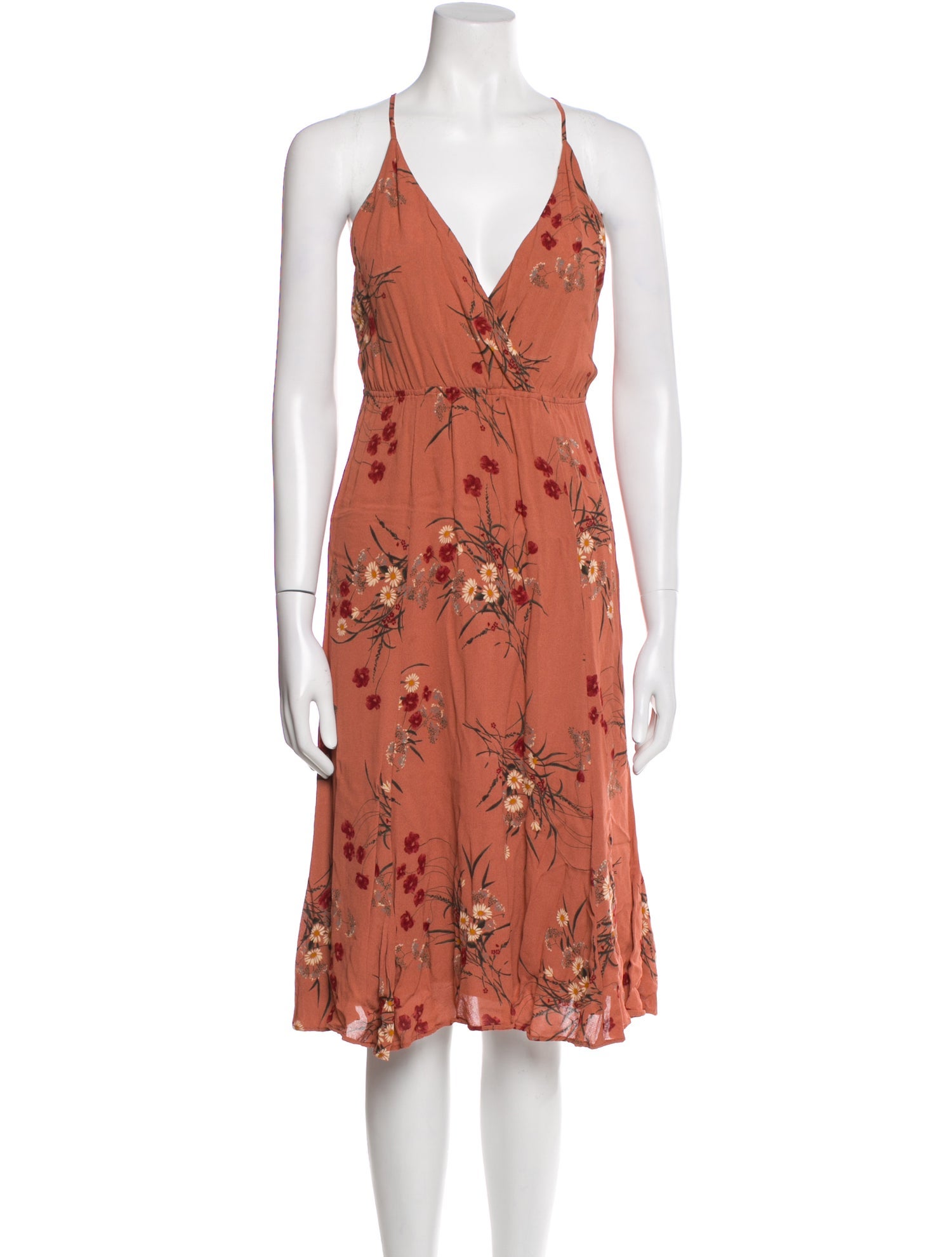 Reformation Floral Print Knee-Length Dress