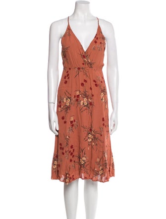 Reformation Floral Print Knee-Length Dress