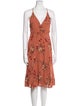 Reformation Floral Print Knee-Length Dress