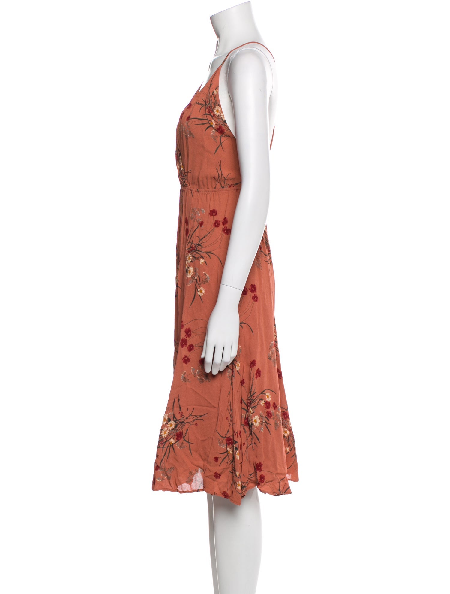 Reformation Floral Print Knee-Length Dress