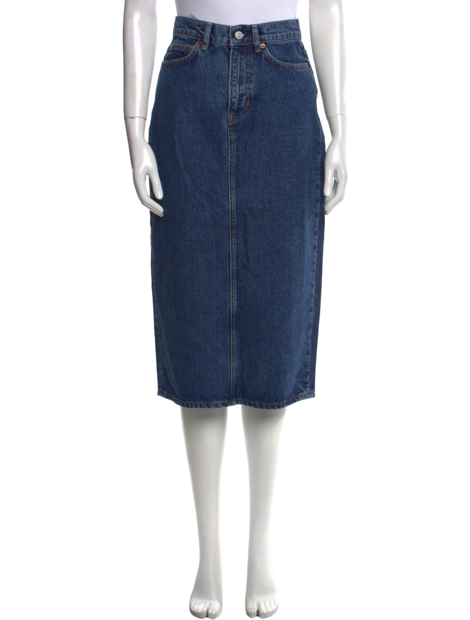 Reformation Whipstitch Trim Midi Length Skirt