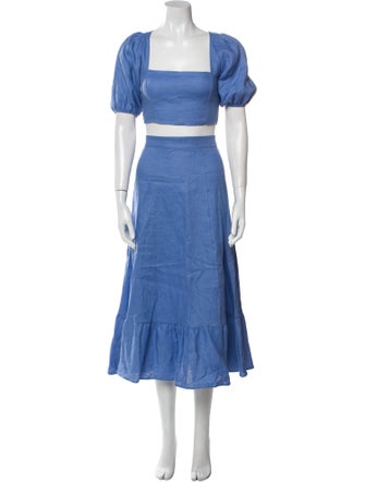 Reformation Linen Ruffle Embellishment Skirt Set