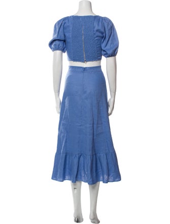 Reformation Linen Ruffle Embellishment Skirt Set