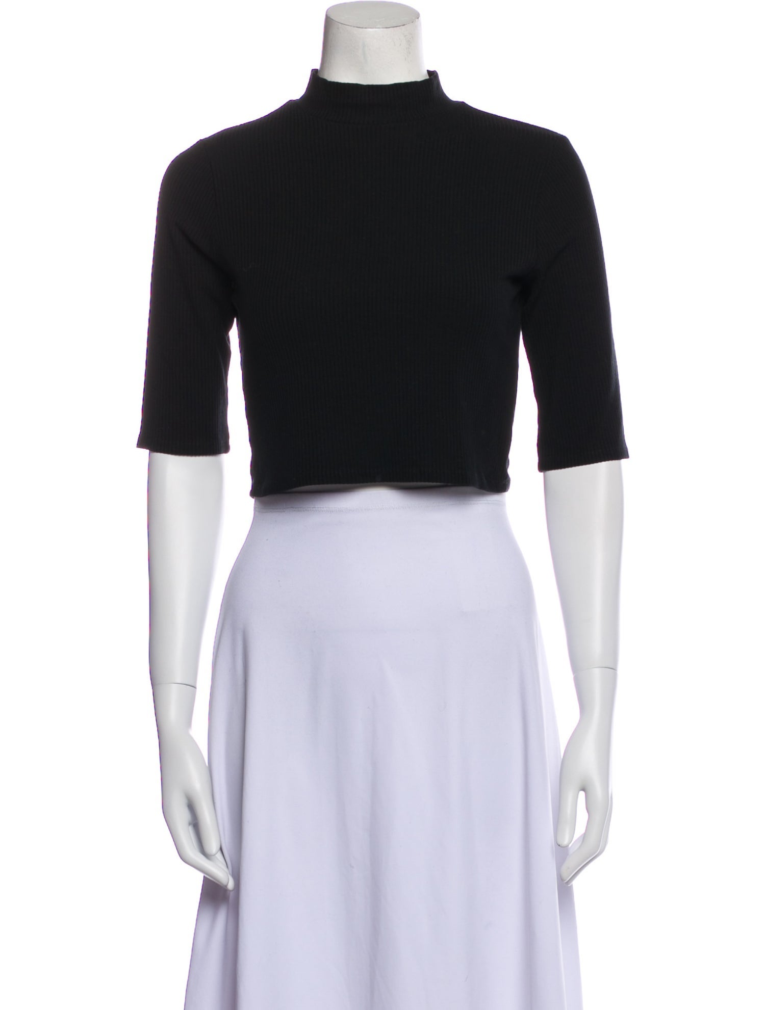 Reformation Mock Neck Short Sleeve Crop Top