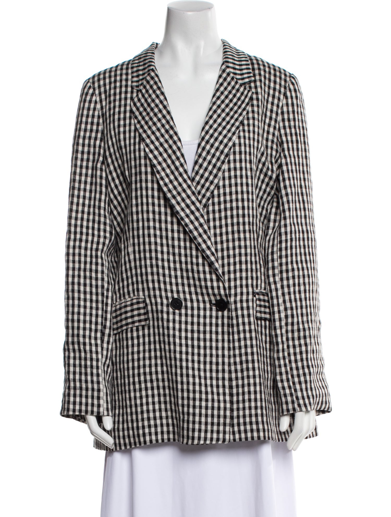 Reformation Linen Plaid Print Blazer