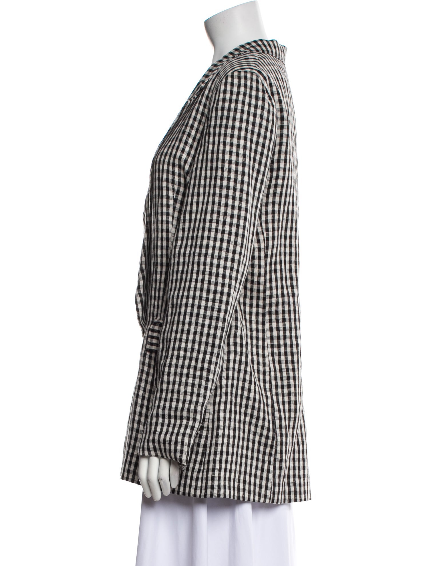 Reformation Linen Plaid Print Blazer