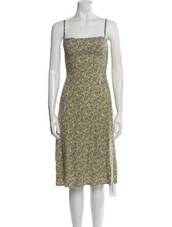 Reformation Square Neckline Midi Length Dress