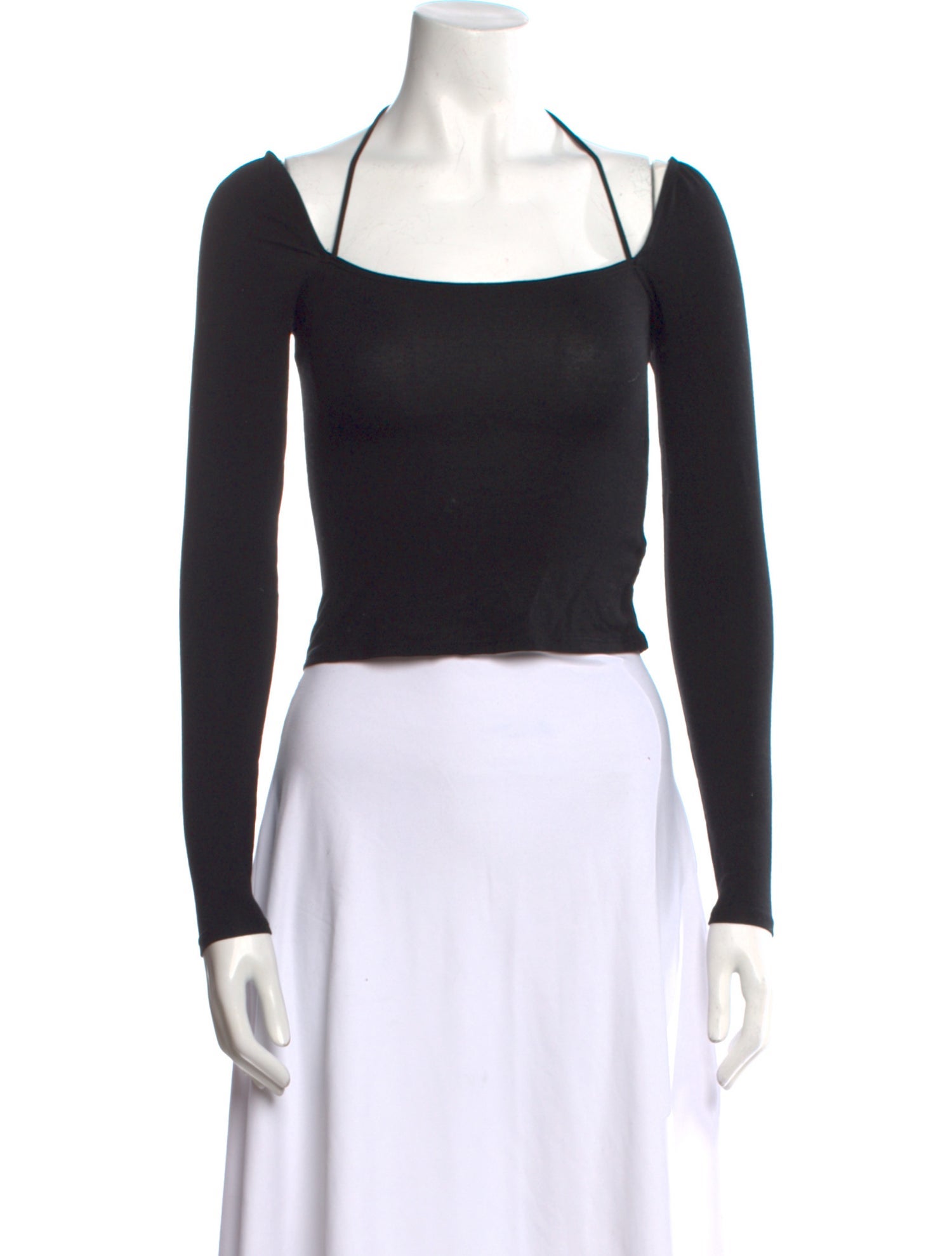 Reformation Square Neckline Long Sleeve Crop Top