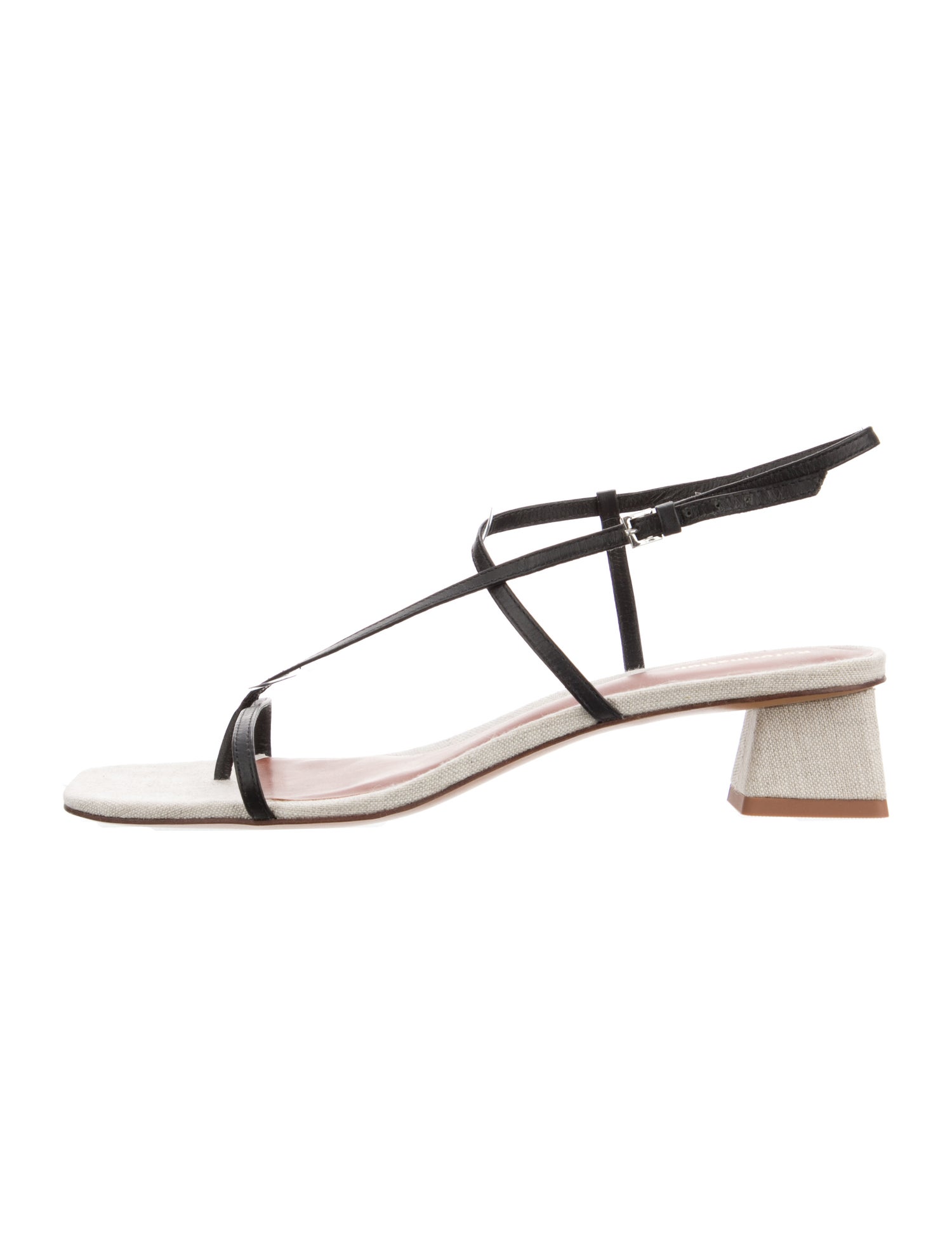 Reformation Leather Cutout Accent T-Strap Sandals