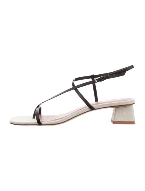 Reformation Leather Cutout Accent T-Strap Sandals