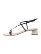 Reformation Leather Cutout Accent T-Strap Sandals