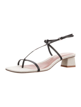 Reformation Leather Cutout Accent T-Strap Sandals