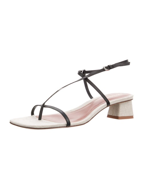Reformation Leather Cutout Accent T-Strap Sandals