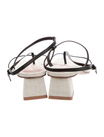 Reformation Leather Cutout Accent T-Strap Sandals