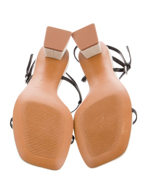 Reformation Leather Cutout Accent T-Strap Sandals