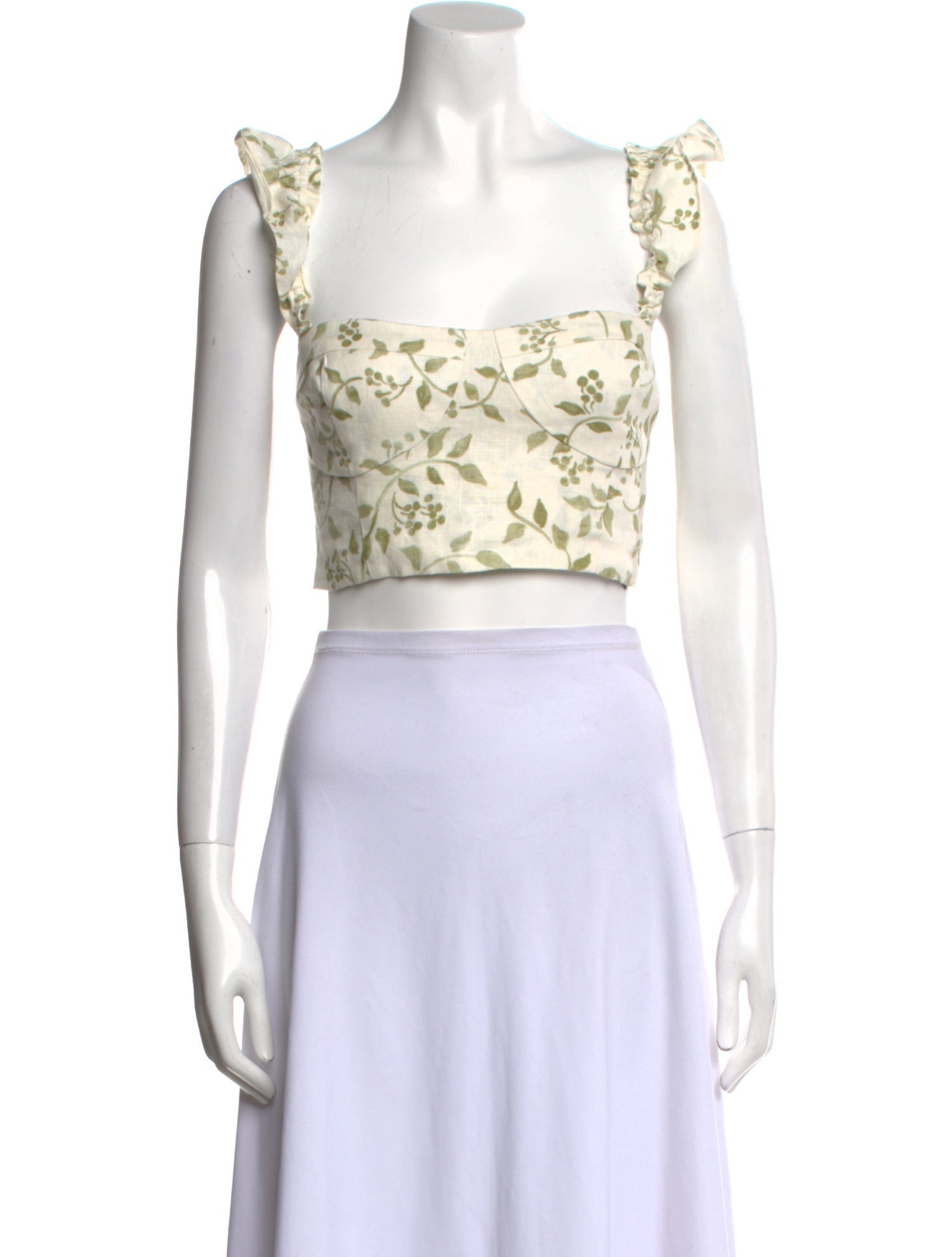 Reformation Linen Printed Crop Top