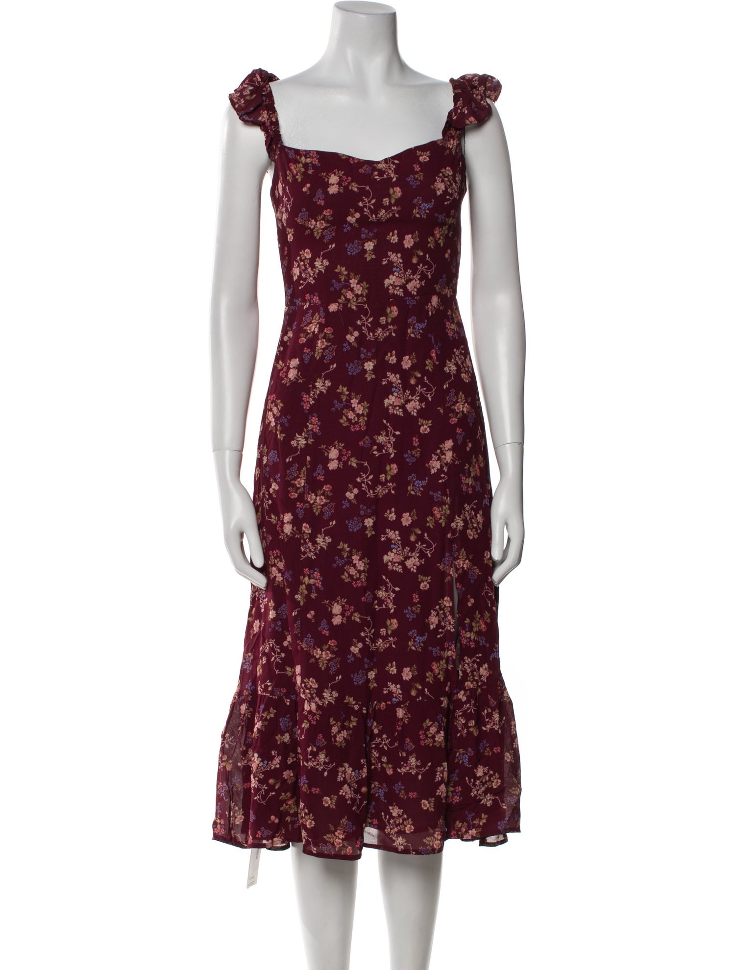 Reformation Floral Print Midi Length Dress