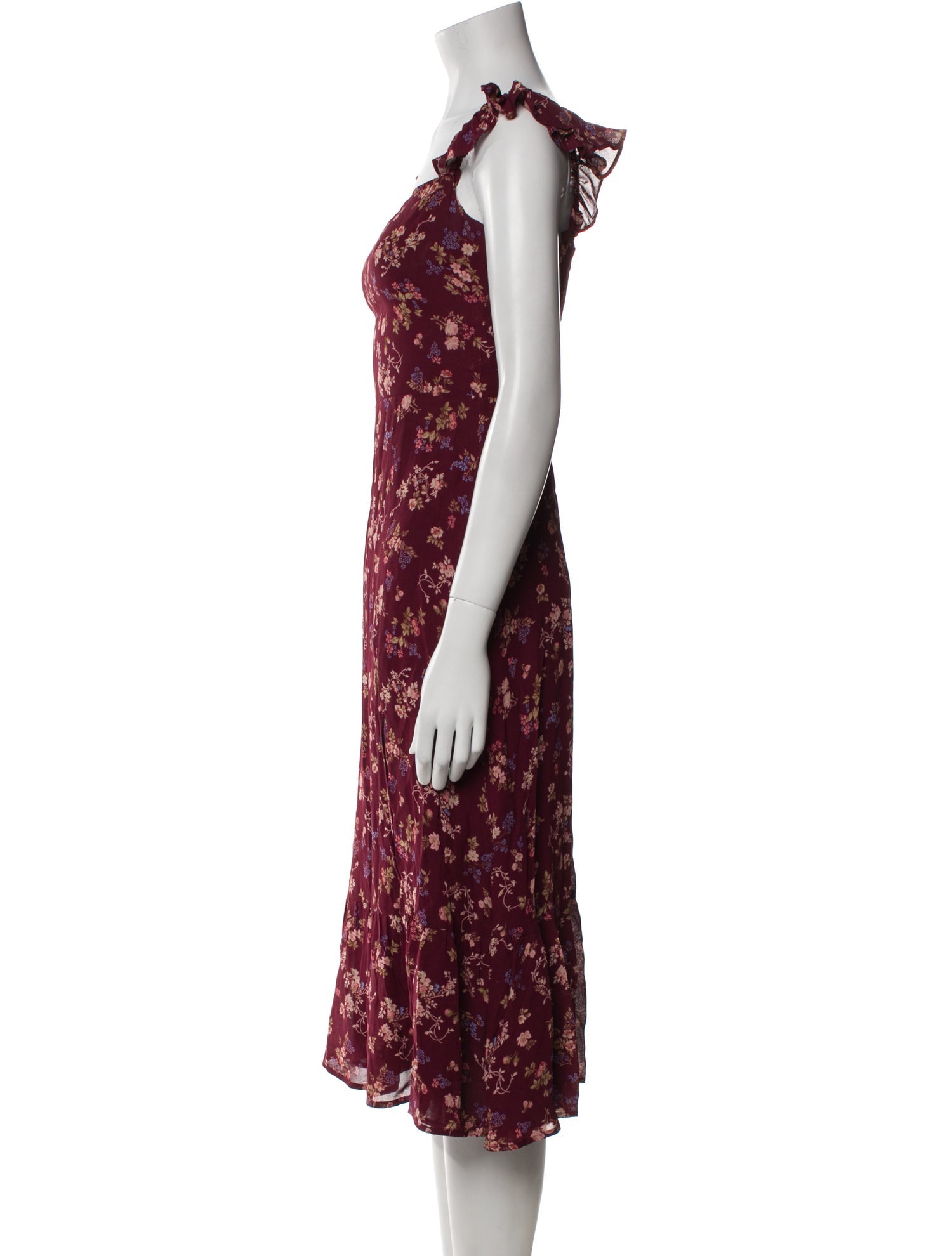 Reformation Floral Print Midi Length Dress
